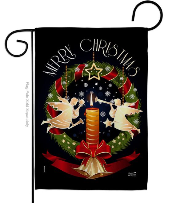 Angel Wreath - Christmas Winter Vertical Impressions Decorative Flags HG137302 Made In USA - Image 2