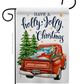 Holly Jolly Christmas - Christmas Winter Vertical Impressions Decorative Flags HG137332 Made In USA