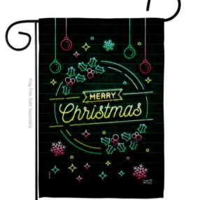 Christmas Neon Light - Christmas Winter Vertical Impressions Decorative Flags HG137618 Made In USA
