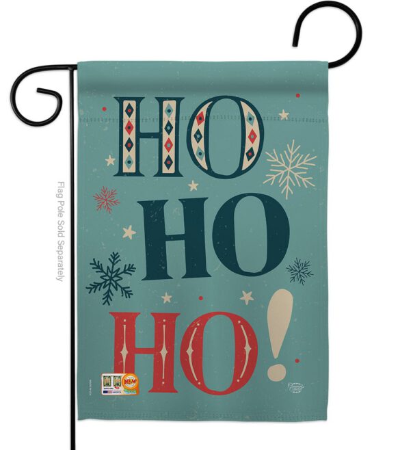 Ho Ho Ho - Christmas Winter Vertical Impressions Decorative Flags HG192051 Made In USA