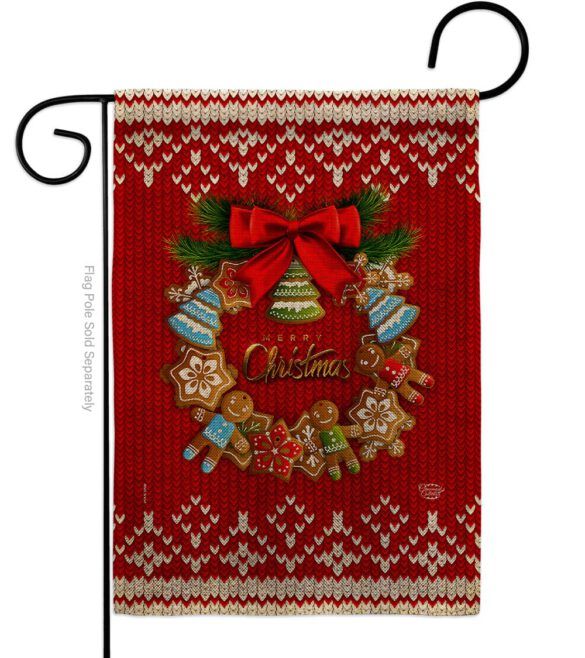 Gingerbread Wreath - Christmas Winter Vertical Impressions Decorative Flags HG192249 Made In USA - Image 11