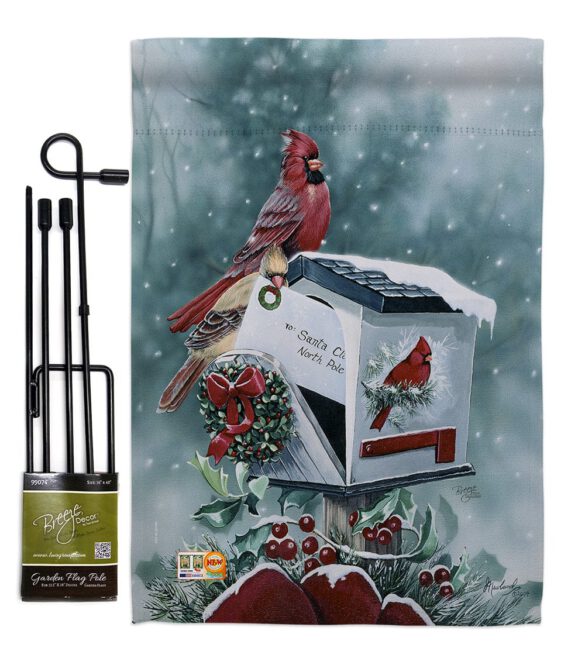 Christmas Cardinals - Christmas Winter Vertical Impressions Decorative Flags HG114096 Made In USA - Image 4