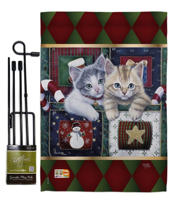 Christmas Calendar Kittens - Christmas Winter Vertical Impressions Decorative Flags HG114097 Made In USA - Image 4