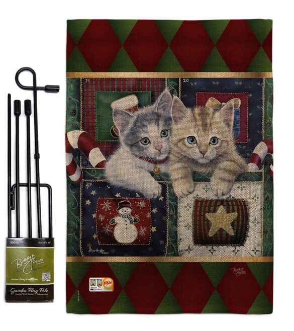 Christmas Calendar Kittens - Christmas Winter Vertical Impressions Decorative Flags HG114097 Made In USA - Image 9