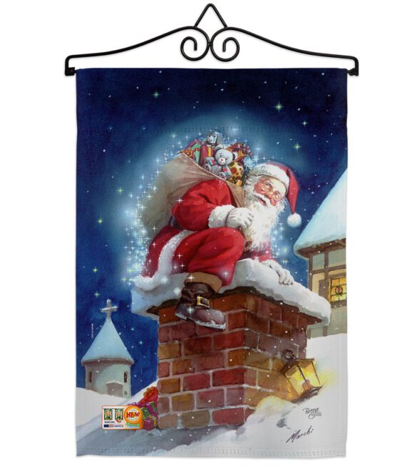 Chimney Santa - Christmas Winter Vertical Impressions Decorative Flags HG114106 Made In USA - Image 7