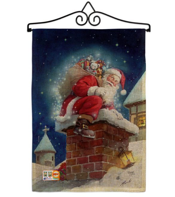 Chimney Santa - Christmas Winter Vertical Impressions Decorative Flags HG114106 Made In USA - Image 10