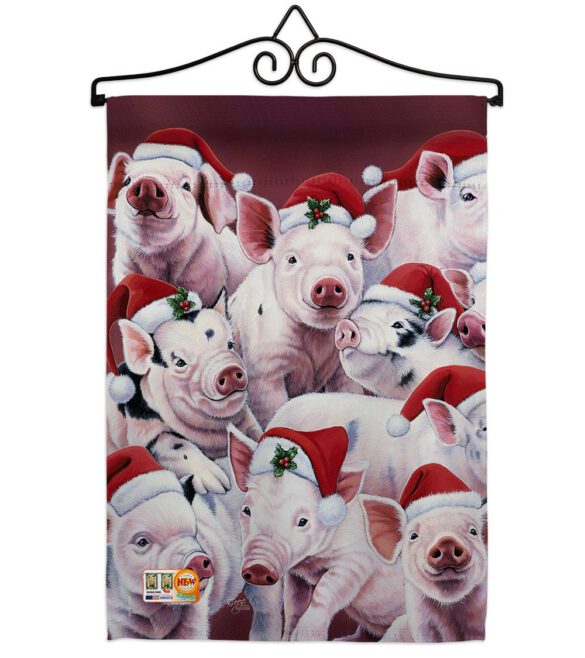 Christmas Piggies - Christmas Winter Vertical Impressions Decorative Flags HG114122 Made In USA - Image 7