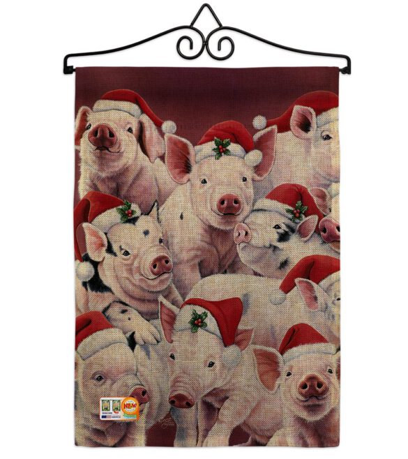Christmas Piggies - Christmas Winter Vertical Impressions Decorative Flags HG114122 Made In USA - Image 10