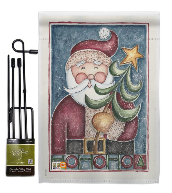 HoHoHo Santa Tree - Christmas Winter Vertical Impressions Decorative Flags HG114127 Made In USA - Image 4