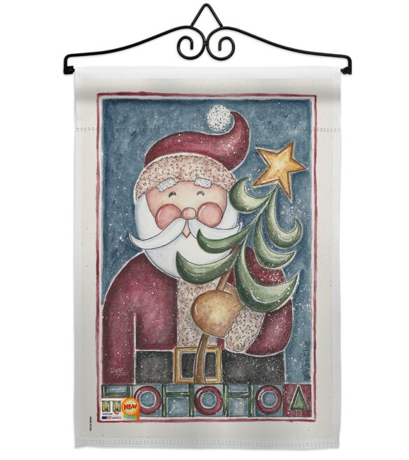 HoHoHo Santa Tree - Christmas Winter Vertical Impressions Decorative Flags HG114127 Made In USA - Image 7