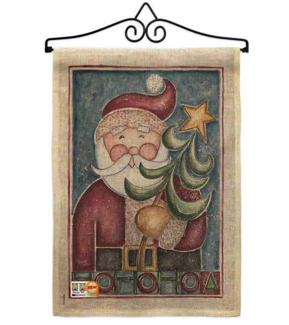 HoHoHo Santa Tree - Christmas Winter Vertical Impressions Decorative Flags HG114127 Made In USA - Image 10