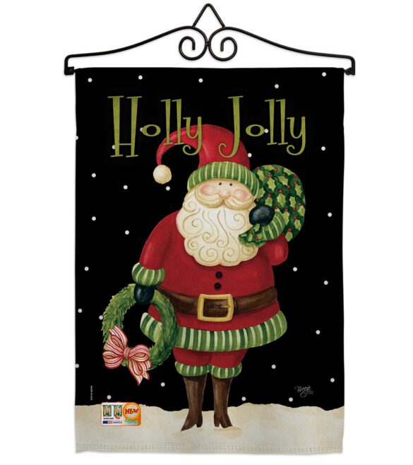 Holly Jolly Santa - Christmas Winter Vertical Impressions Decorative Flags HG114139 Made In USA - Image 7