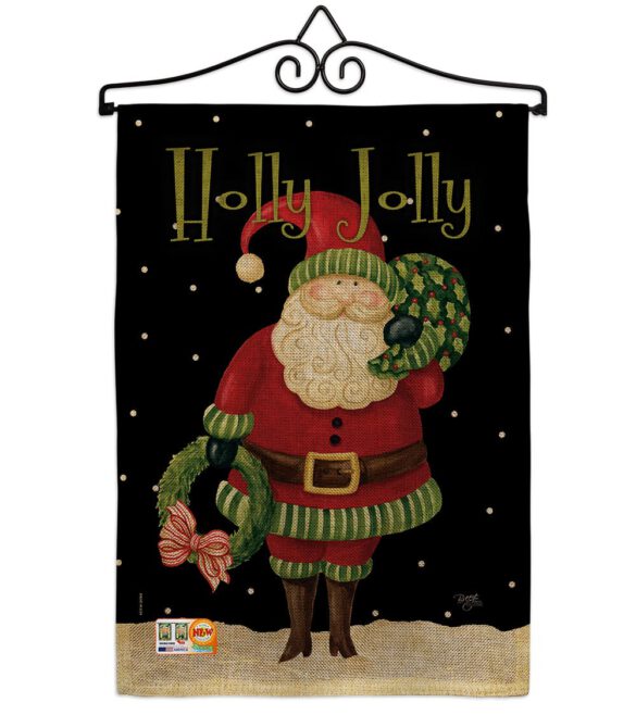 Holly Jolly Santa - Christmas Winter Vertical Impressions Decorative Flags HG114139 Made In USA - Image 10