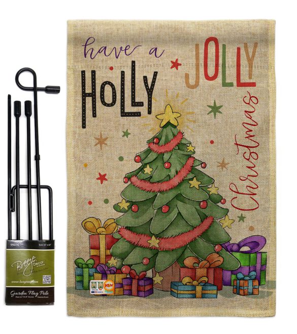 A Holly Jolly Christmas - Christmas Winter Vertical Impressions Decorative Flags HG114150 Made In USA - Image 10