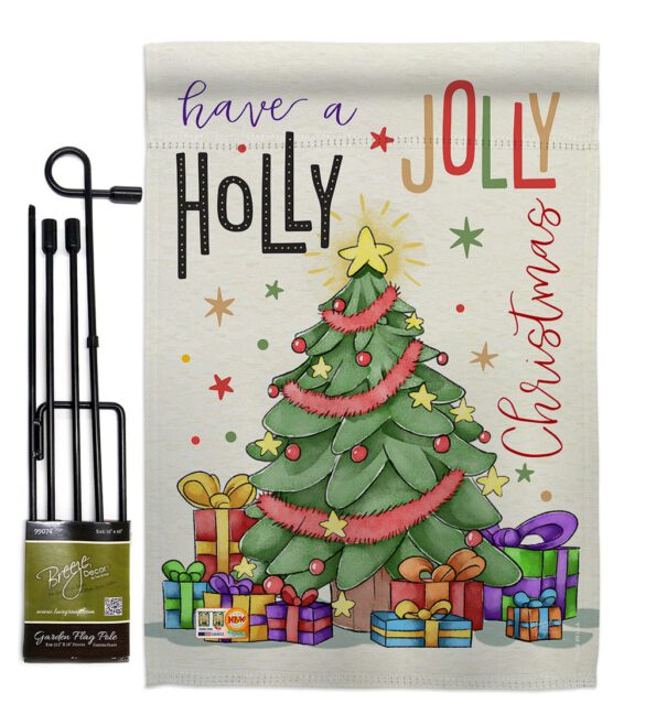 A Holly Jolly Christmas - Christmas Winter Vertical Impressions Decorative Flags HG114150 Made In USA - Image 5