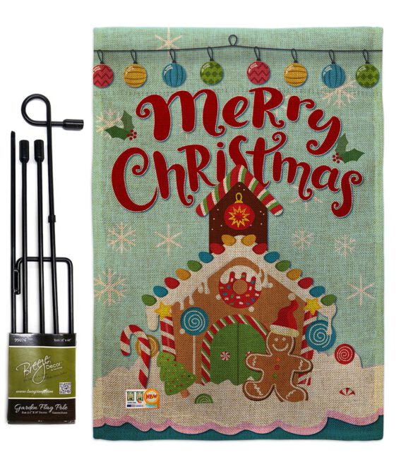 Christmas Gingerbread House - Christmas Winter Vertical Impressions Decorative Flags HG114151 Made In USA - Image 9