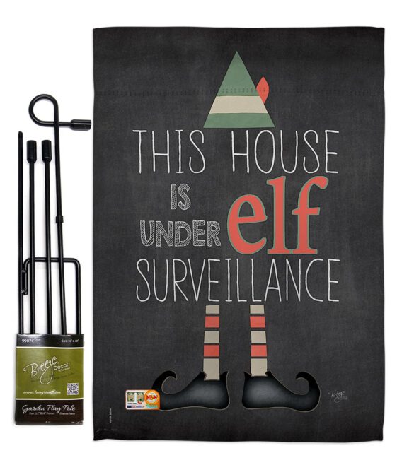 Elf Surveillance - Christmas Winter Vertical Impressions Decorative Flags HG114166 Made In USA - Image 4