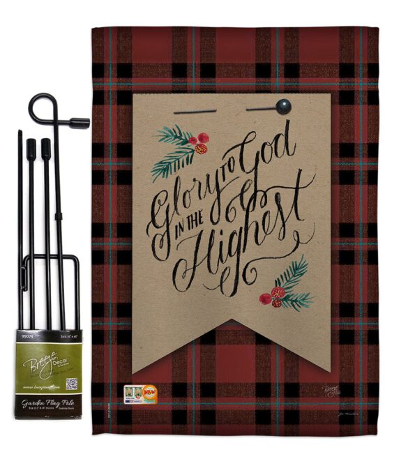Glory to God - Christmas Winter Vertical Impressions Decorative Flags HG114168 Made In USA - Image 4
