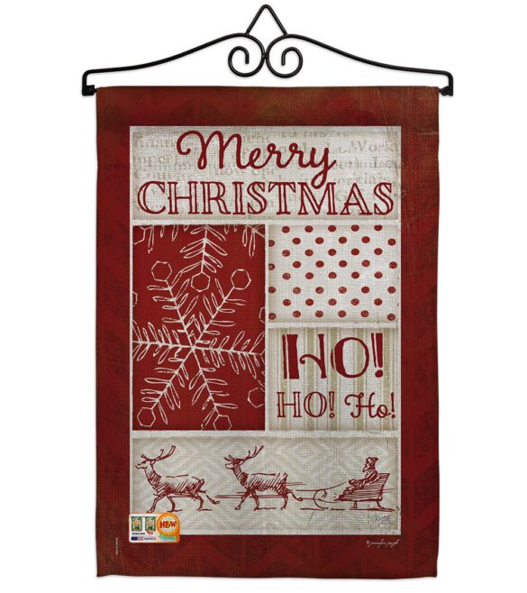 Ho Ho Ho Red Collage - Christmas Winter Vertical Impressions Decorative Flags HG114171 Made In USA - Image 7