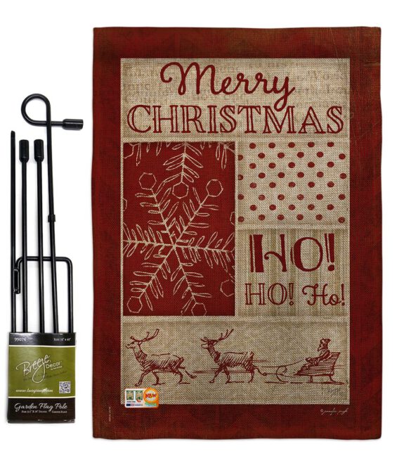 Ho Ho Ho Red Collage - Christmas Winter Vertical Impressions Decorative Flags HG114171 Made In USA - Image 9