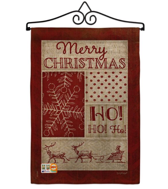 Ho Ho Ho Red Collage - Christmas Winter Vertical Impressions Decorative Flags HG114171 Made In USA - Image 10