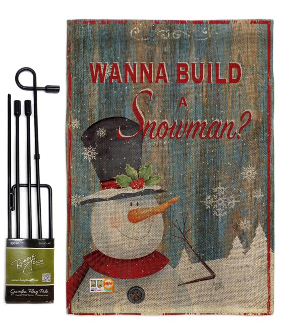 Build a Snowman - Christmas Winter Vertical Impressions Decorative Flags HG114176 Made In USA - Image 9