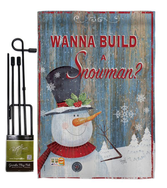 Build a Snowman - Christmas Winter Vertical Impressions Decorative Flags HG114176 Made In USA - Image 4