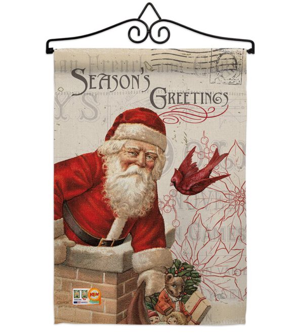 Antique Santa Holiday - Christmas Winter Vertical Impressions Decorative Flags HG114194 Made In USA - Image 8
