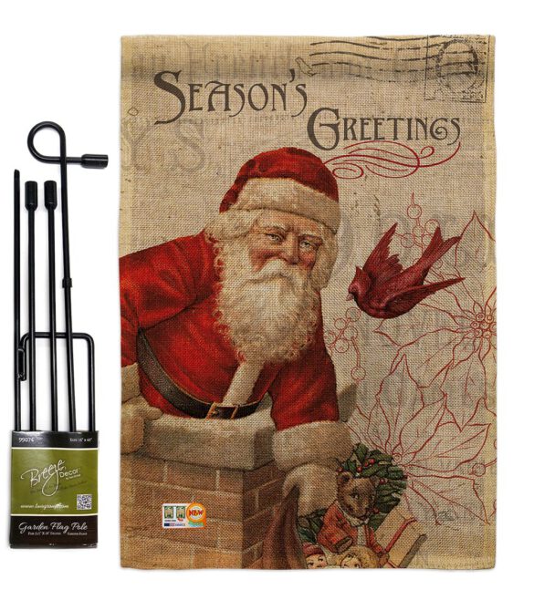 Antique Santa Holiday - Christmas Winter Vertical Impressions Decorative Flags HG114194 Made In USA - Image 10