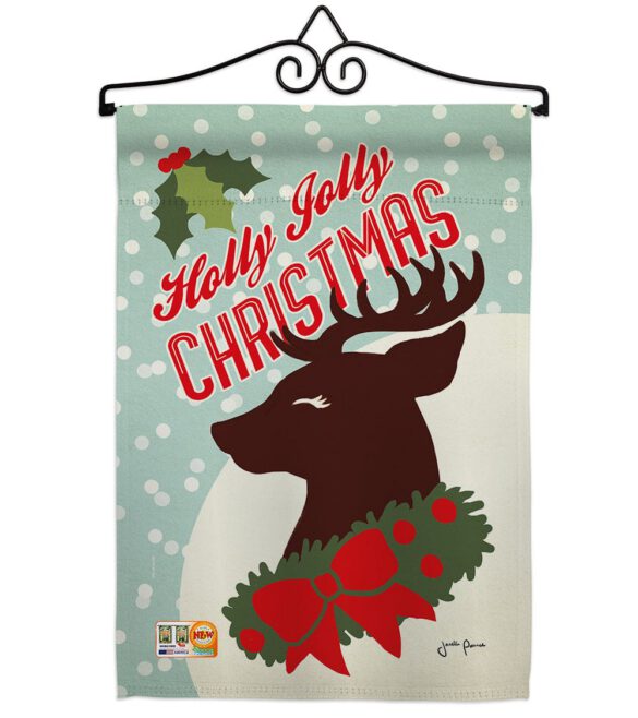 Holly Jolly Christmas - Christmas Winter Vertical Impressions Decorative Flags HG114197 Made In USA - Image 7