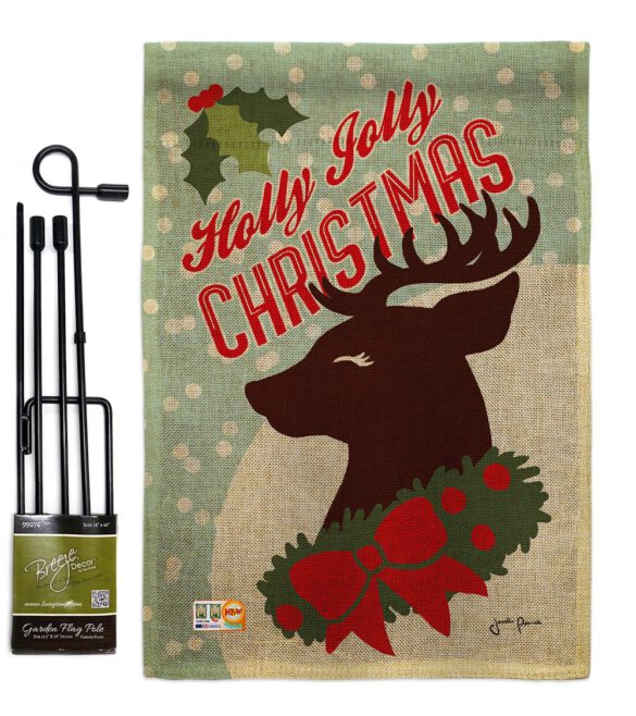 Holly Jolly Christmas - Christmas Winter Vertical Impressions Decorative Flags HG114197 Made In USA - Image 9
