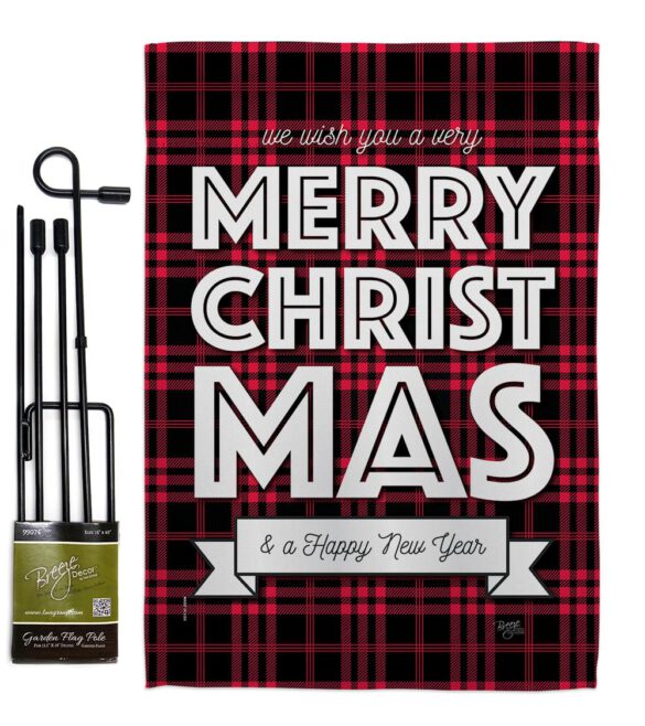 Buffalo Plaid Christmas - Christmas Winter Vertical Impressions Decorative Flags HG114224 Made In USA - Image 4