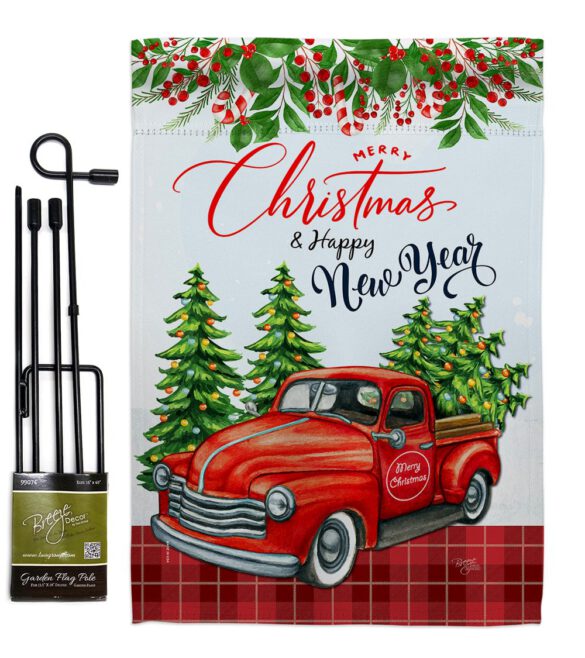 Christmas Happy New Year - Christmas Winter Vertical Impressions Decorative Flags HG114230 Made In USA - Image 4