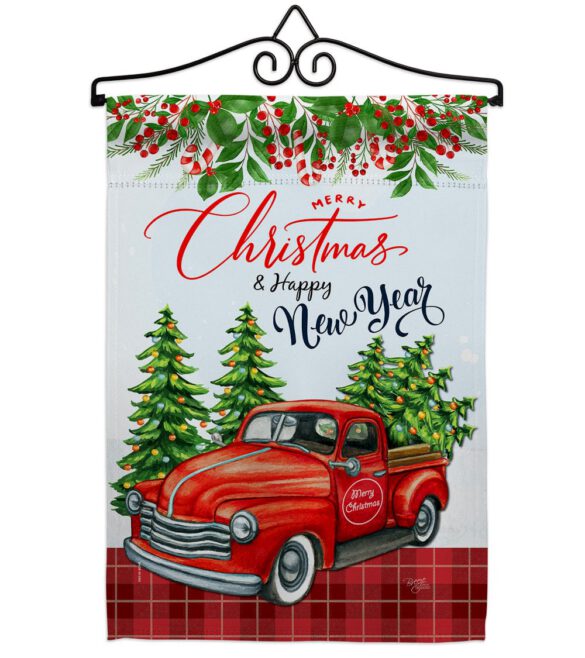 Christmas Happy New Year - Christmas Winter Vertical Impressions Decorative Flags HG114230 Made In USA - Image 7