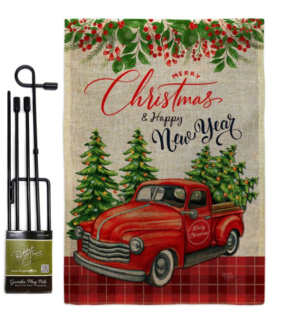 Christmas Happy New Year - Christmas Winter Vertical Impressions Decorative Flags HG114230 Made In USA - Image 12