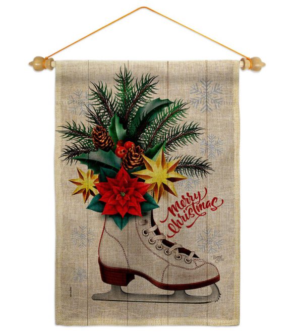 Christmas Skates - Christmas Winter Vertical Impressions Decorative Flags HG114245 Made In USA - Image 22