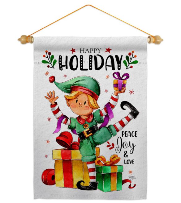Elf Holiday - Christmas Winter Vertical Impressions Decorative Flags HG120019 Made In USA - Image 10