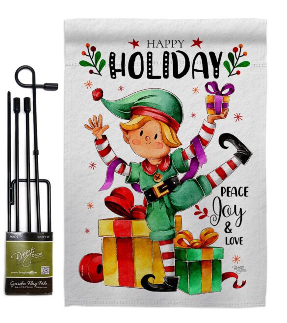 Elf Holiday - Christmas Winter Vertical Impressions Decorative Flags HG120019 Made In USA - Image 4
