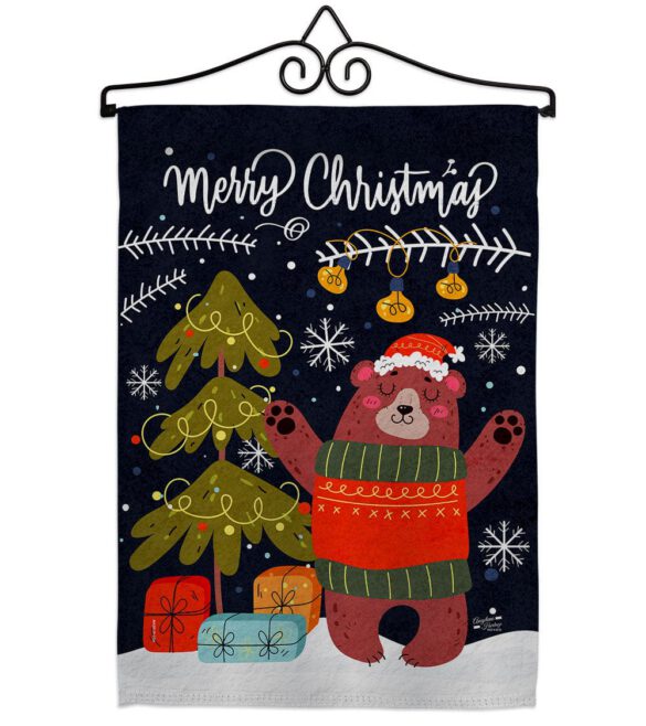 Christmas Daning Bear - Christmas Winter Vertical Impressions Decorative Flags HG130289 Made In USA - Image 7
