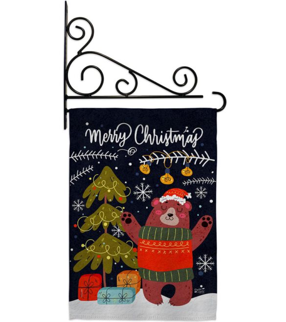 Christmas Daning Bear - Christmas Winter Vertical Impressions Decorative Flags HG130289 Made In USA - Image 8