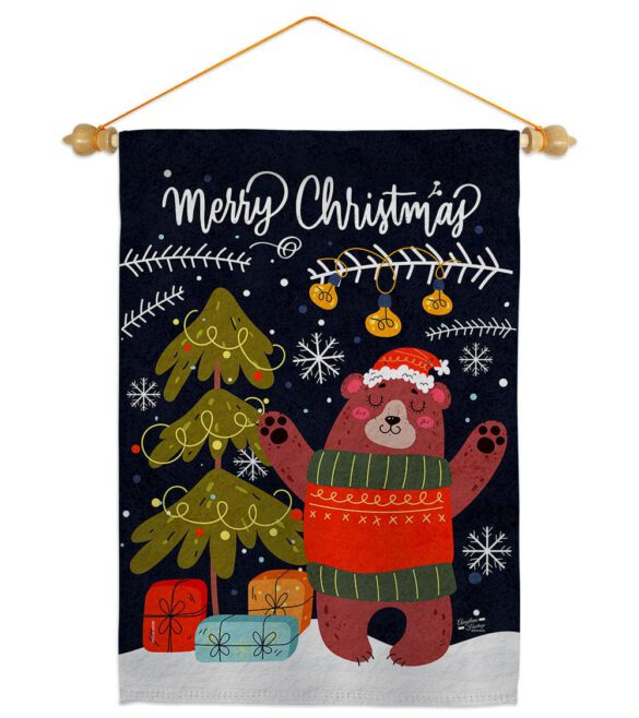 Christmas Daning Bear - Christmas Winter Vertical Impressions Decorative Flags HG130289 Made In USA - Image 10
