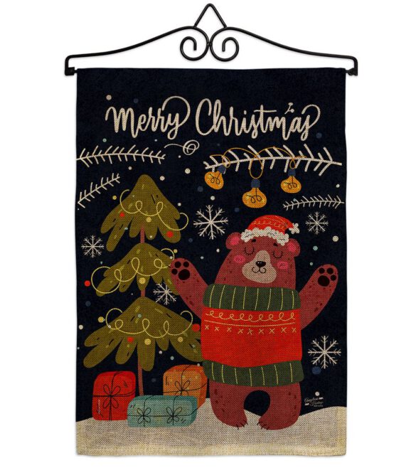 Christmas Daning Bear - Christmas Winter Vertical Impressions Decorative Flags HG130289 Made In USA - Image 19