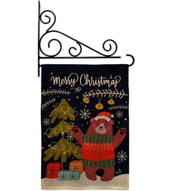 Christmas Daning Bear - Christmas Winter Vertical Impressions Decorative Flags HG130289 Made In USA - Image 20