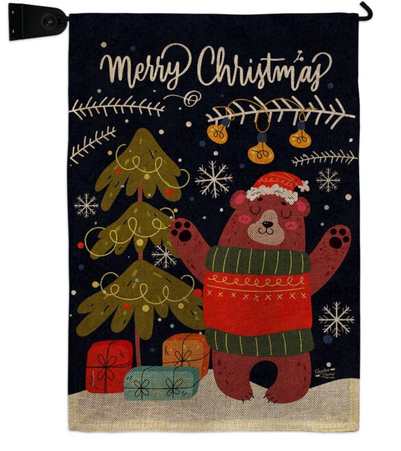 Christmas Daning Bear - Christmas Winter Vertical Impressions Decorative Flags HG130289 Made In USA - Image 21