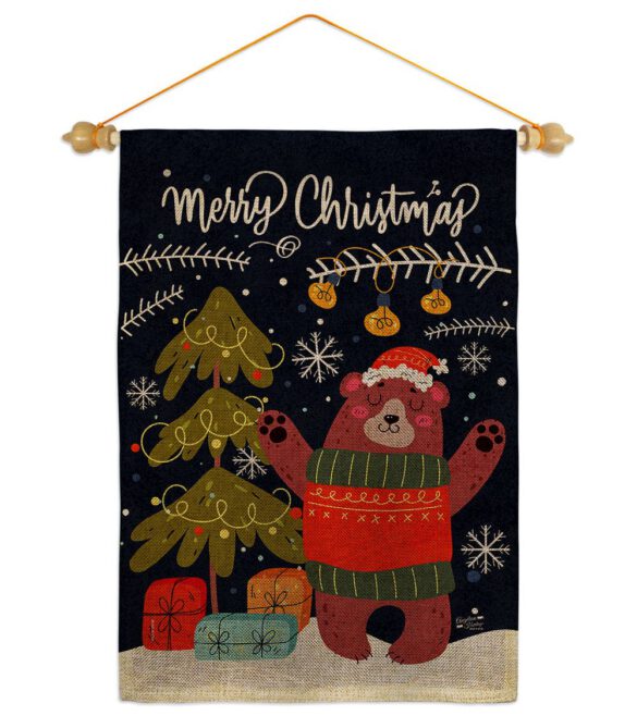 Christmas Daning Bear - Christmas Winter Vertical Impressions Decorative Flags HG130289 Made In USA - Image 22