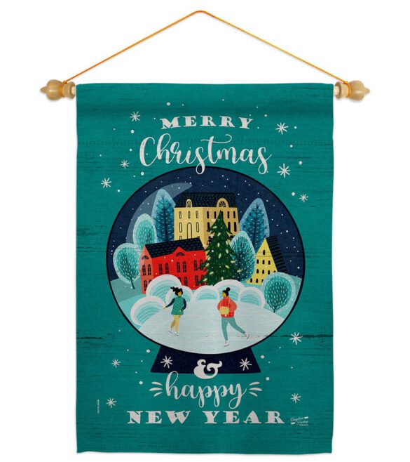 Christmas Skating - Christmas Winter Vertical Impressions Decorative Flags HG130291 Made In USA - Image 10