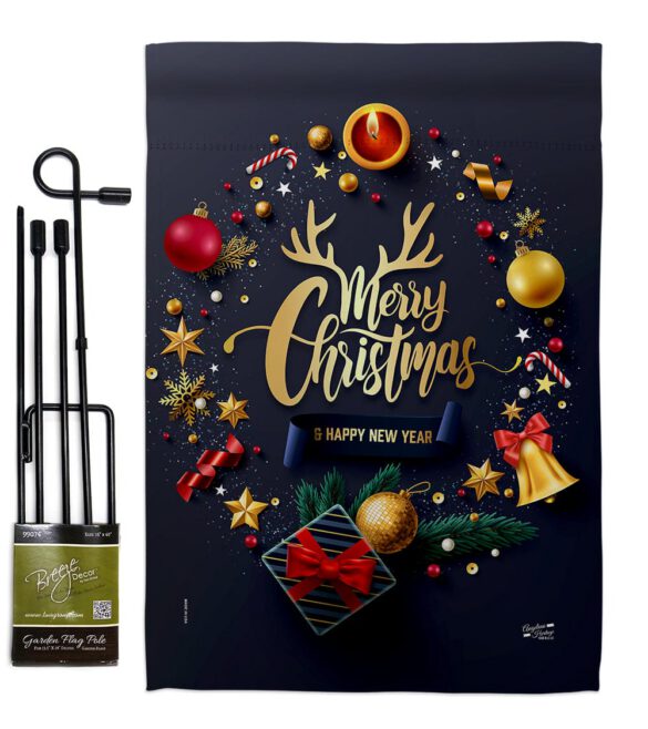 Christmas & New Year - Christmas Winter Vertical Impressions Decorative Flags HG137286 Made In USA - Image 4