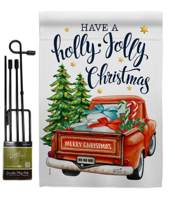 Holly Jolly Christmas - Christmas Winter Vertical Impressions Decorative Flags HG137332 Made In USA - Image 4