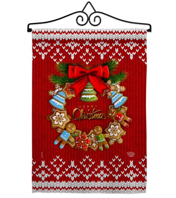 Gingerbread Wreath - Christmas Winter Vertical Impressions Decorative Flags HG192249 Made In USA - Image 7