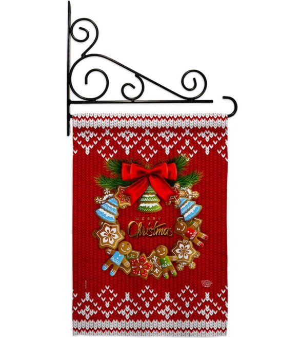 Gingerbread Wreath - Christmas Winter Vertical Impressions Decorative Flags HG192249 Made In USA - Image 8